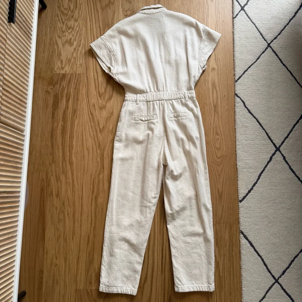Zara vneck off white jumpsuit size S - Picture 4 of 6